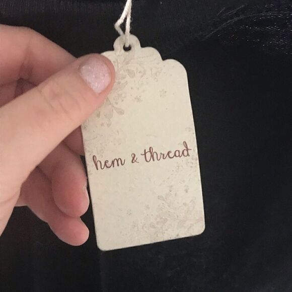 Hem & Thread Black Velvet Tunic Dress - Picture 3 of 4